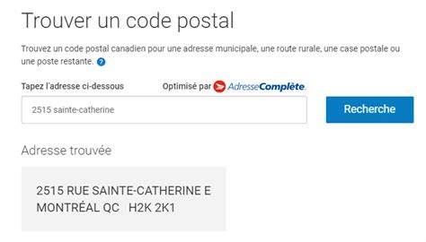 Recherche par adresse postale .